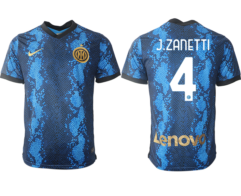 Men 2021-2022 Club Inter Milan home blue aaa versio #4 Nike Soccer Jersey
